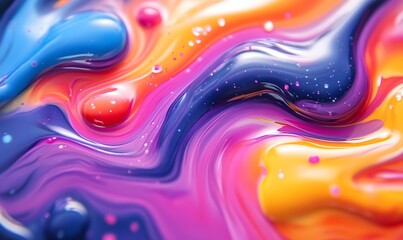 Poster - Vibrant Abstract Swirl: A Kaleidoscope of Color and Fluid Motion