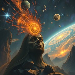 Wall Mural - Cosmic Consciousness Transcends Physical Reality