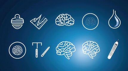 Poster - outline icons that symbolize the transformative power of knowledge education and innovative thinking