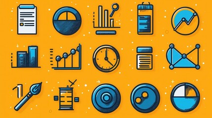 Poster - comprehensive data science and analytics outline icon pack for business finance and technology visua