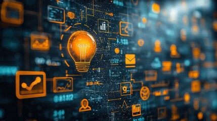 Poster - Creative digital technology solutions powering business innovation transformation and growth  Leveraging data driven intelligence automation and emerging technologies to drive strategic success
