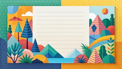 Poster - Geometric Journaling Page Template: Bold Landscape Design for Planners & Notebooks