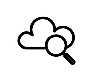Fototapete -  Cloud search icon with a magnifying glass