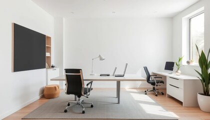 Poster - Modern Office Interior with Minimalist Design and Natural Light
