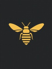 Poster - Minimalist honeycomb logo design featuring golden honey shades for a modern and clean branding aesthetic
