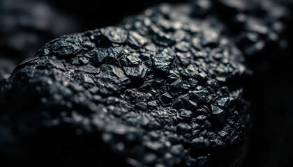 Poster - Macro View of Charcoal Texture in Dark Lighting Environment