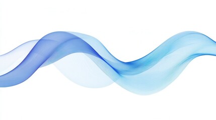 Poster - Wavy blue line icon representing calmness in minimalist abstract style with serene color tones