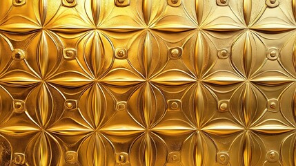 Poster - Shiny Gold Abstract Texture with Intricate Designs and Lines