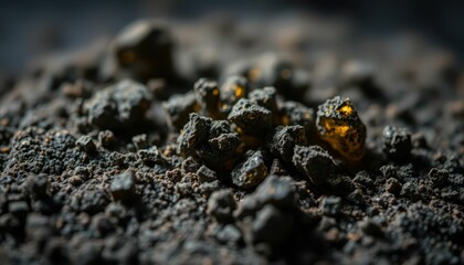 Poster - Close-Up View of Raw Mineral Deposits with Textured Surface Details