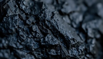 Poster - Detailed Close-Up of Textured Black Charcoal Surface in Natural Light