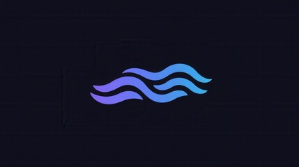 Poster - Wavy blue line design evokes calmness in a minimalist abstract style perfect for modern decor and relaxation themes