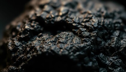 Poster - Detailed Close-Up Texture of Dark Organic Material on a Surface