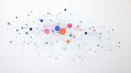 Poster - Future of Web Network Illustrated on White Background with Lines