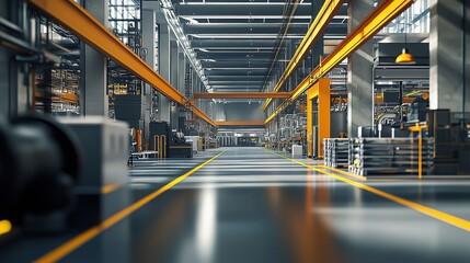 Poster - Industrial Zone Scene with Factory Manufacturing in Modern Environment