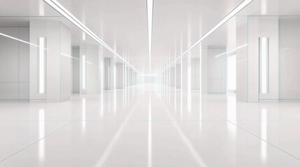Poster - Futuristic Empty Space Inside Modern Room with Sleek Lines and Design