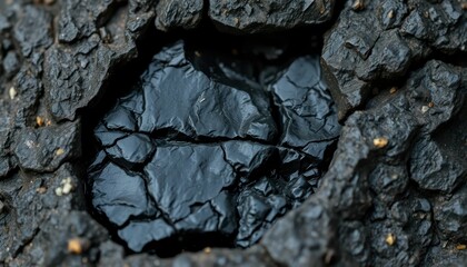 Poster - Close-Up Shot of Dark Rock Textures in Natural Environment
