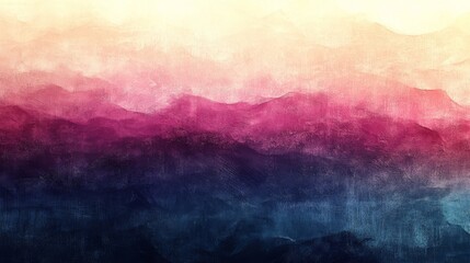 Wall Mural - Abstract artwork shows color gradients suggestive of painted mountain ranges