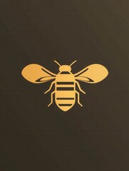 Aufkleber - Stylish minimalist honeycomb logo featuring golden honey shades in a modern and clean design suitable for natural branding