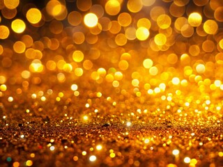 Wall Mural - luxurious golden glitter background with high depth of field - sparkling festive texture
