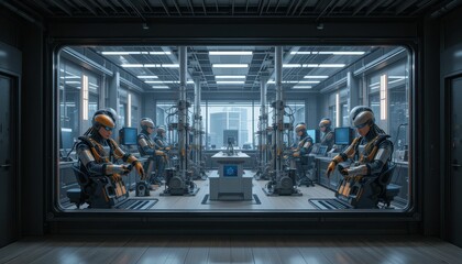 Poster - Advanced Robotics Laboratory with Cybernetic Engineers at Work