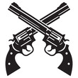 © Creative Image   - Crossed Revolvers Silhouette Vector Art Illustration for Western and Action Designs