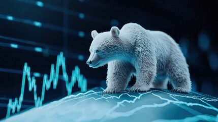 Poster - a bear climbing up a stock market graph.
