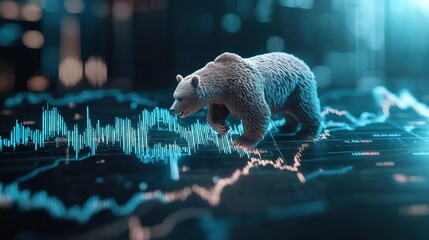 Poster - a bear climbing up a stock market graph.
