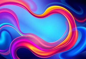 Wall Mural - abstract swirling lines, organic shapes, flowing curves, vibrant color gradients, fluid, wave