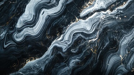 Poster - Swirling Dynamic Marble Texture in Dark Interior Design Background