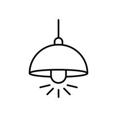 Wall Mural - hanging lamp icon outlines design