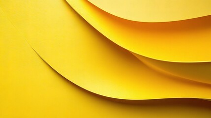 Poster - Vibrant Yellow Paper Texture with Soft Curves and Elegant Lines