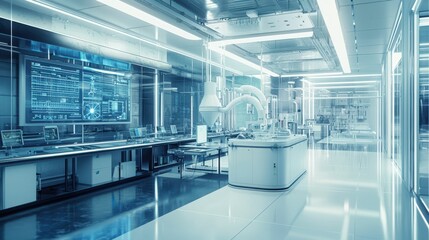 Poster - Advanced Futuristic Laboratory Setting with High-Tech Equipment