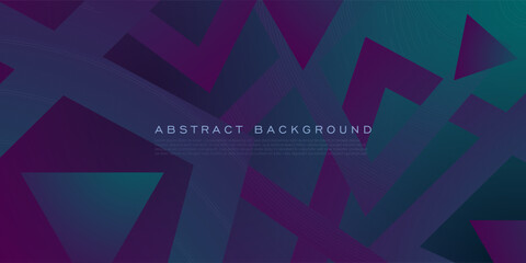 Wall Mural - abstract dark purple and green gradient 3d background. trendy shapes triangle overlap pattern. eps10