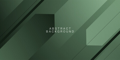 Wall Mural - abstract dynamic color dark green background. 3d overlap shapes pattern with lines. eps10 vector