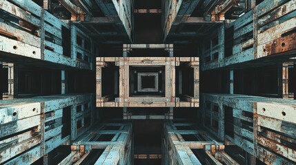 Poster - Futuristic Reinterpretation of Pallets in Endless Perspective View