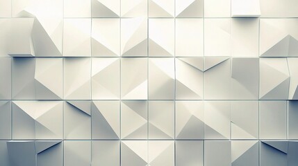 Poster - Crisp White Geometric Texture Background with Clean Lines and Depth