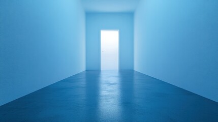 Poster - A modern room featuring a minimalistic door design with clean lines and bright natural light streaming in