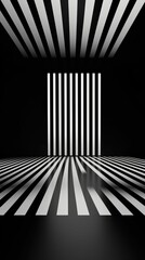 Poster - Bold Geometric Modern Stage Background with Striped Patterns
