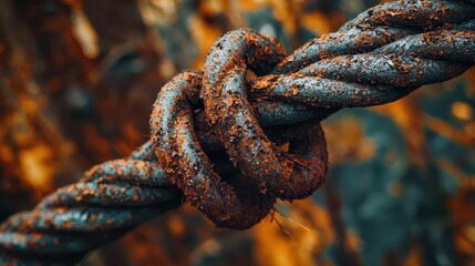 Poster - Nostalgic Macro Shot of Rusted Metal Wires with Textured Detail