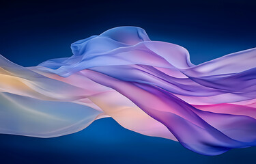 Poster - Flowing abstract waves digital art serenity blue background modern viewpoint fluidity concept