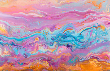 Poster - vibrant abstract art flowing colors digital creation artistic expression contemporary style aestheti