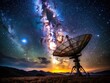 © Four888 - Majestic Satellite Dish Under Milky Way Galaxy - Night Sky Landscape Photography