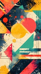 Poster - Vibrant Energy Stage Background with Dynamic Geometric Patterns