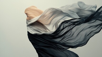 Leinwandbilder - Dynamic white background with abstract flowing shapes and soft light transitions.
