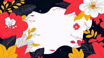 Poster - Batik-Inspired Vector Background, handcrafted design featuring intricate traditional elements, bold black outlines, simple solid colors, geometric style, cool neon palette