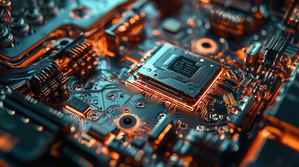 Poster - Macro View of Battery Storage Circuit Cells with Intricate Details