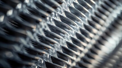 Poster - Detailed Macro Image of Air Filters and Fins in Industrial Design