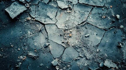 Poster - Detailed Macro View of Tiny Fragments of Dust on Cracked Surface