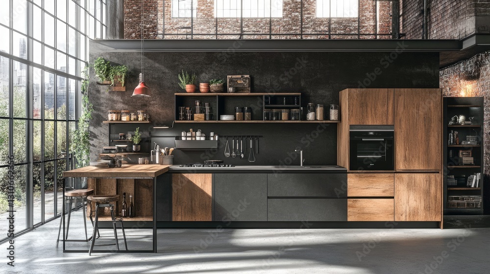 Functional and aesthetic kitchen with a smart layout and moisture ...