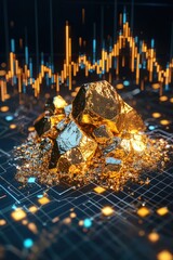 Poster - A time-lapse concept of gold price movement with dynamic data visualizations.